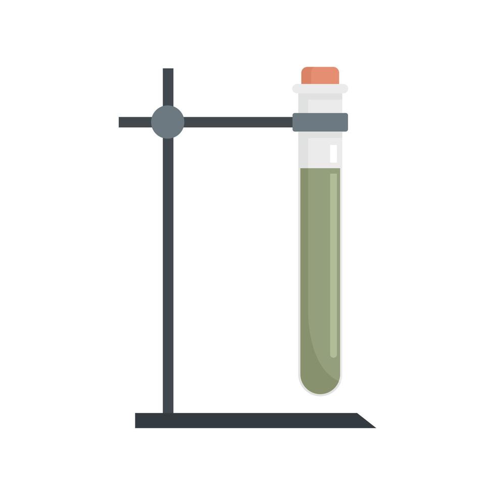 Test tube on stand icon flat isolated vector