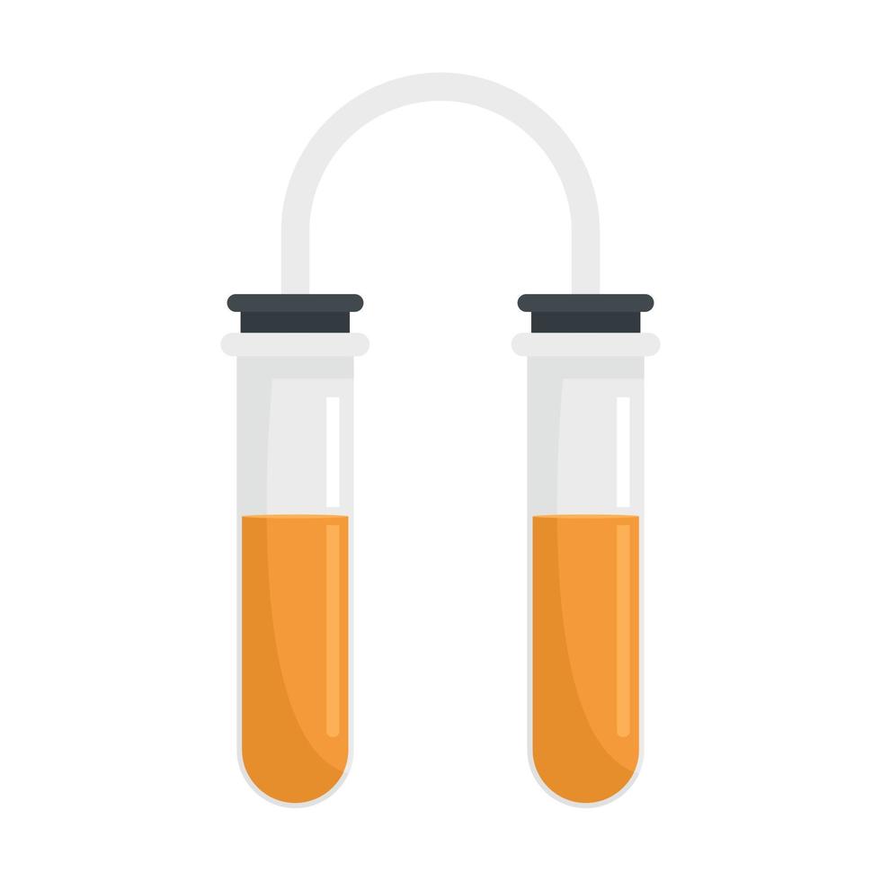 Double test tube lab icon flat isolated vector