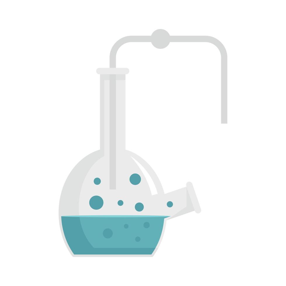 Glass pipe flask icon flat isolated vector