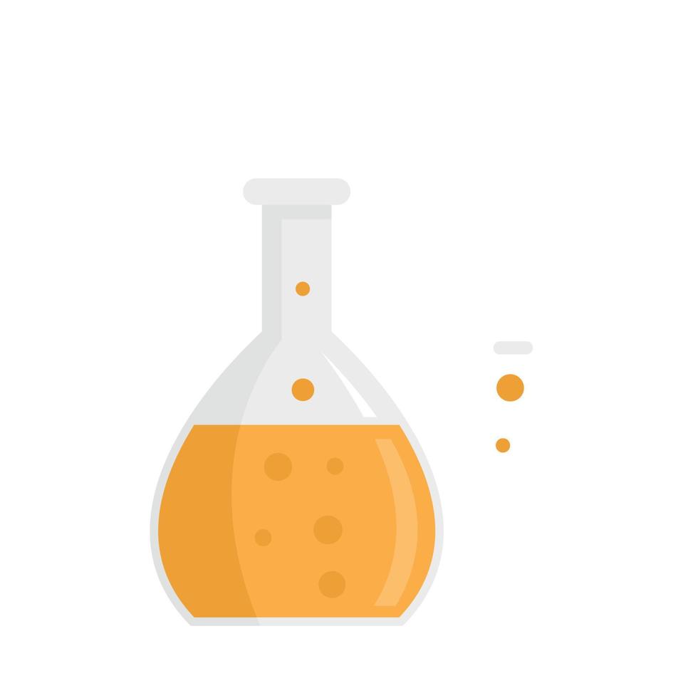 Pipe lab flask icon flat isolated vector