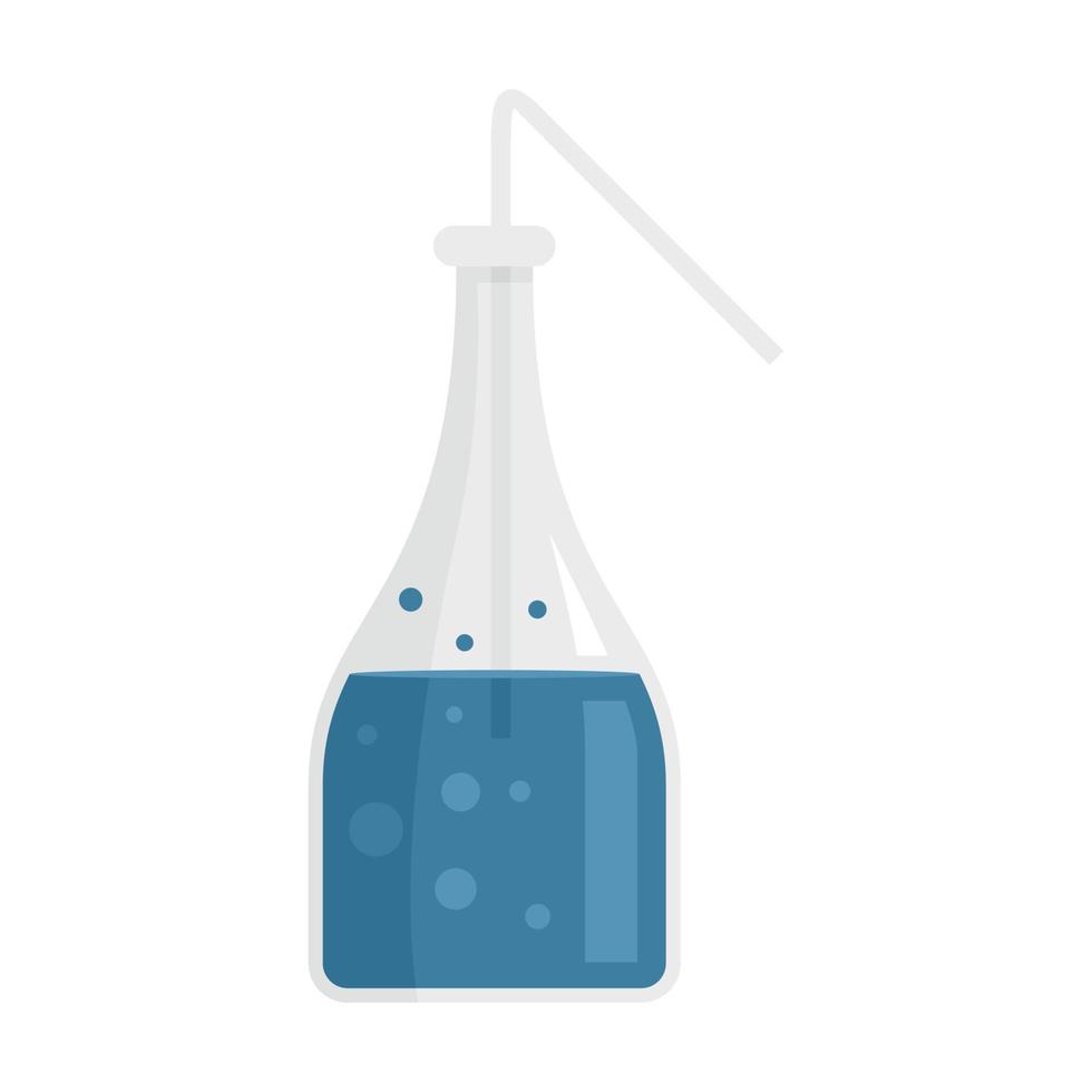 Boiling lab bottle icon flat isolated vector