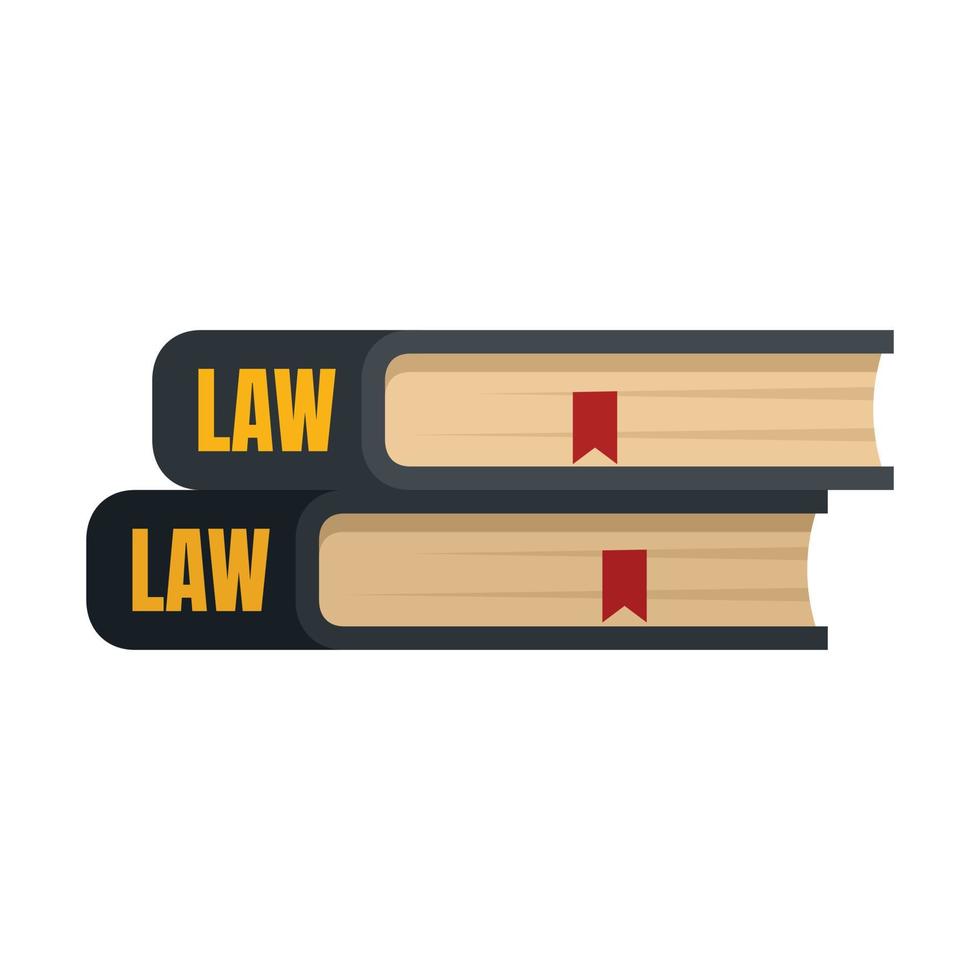 Law book icon flat isolated vector