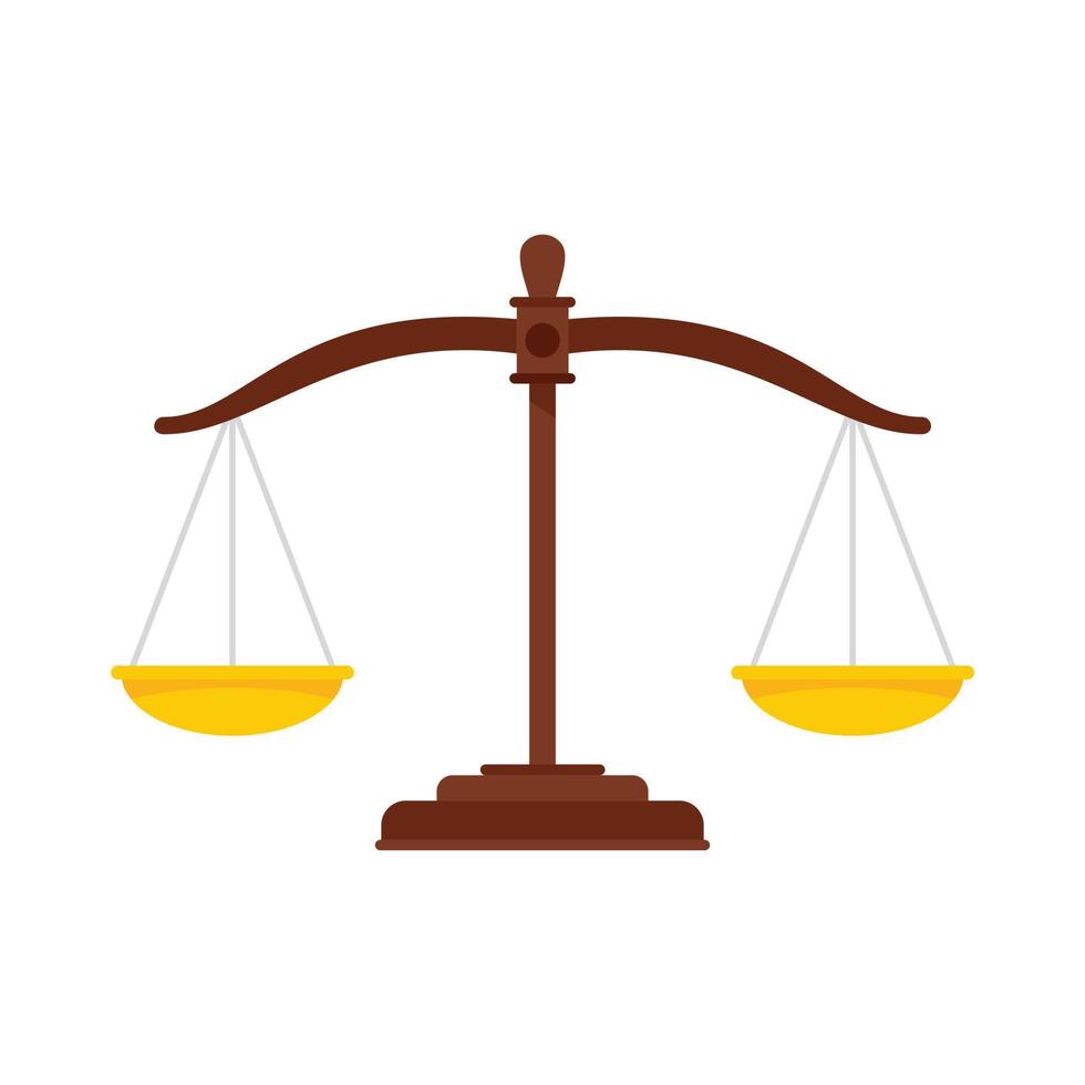 Judge balance icon flat isolated vector