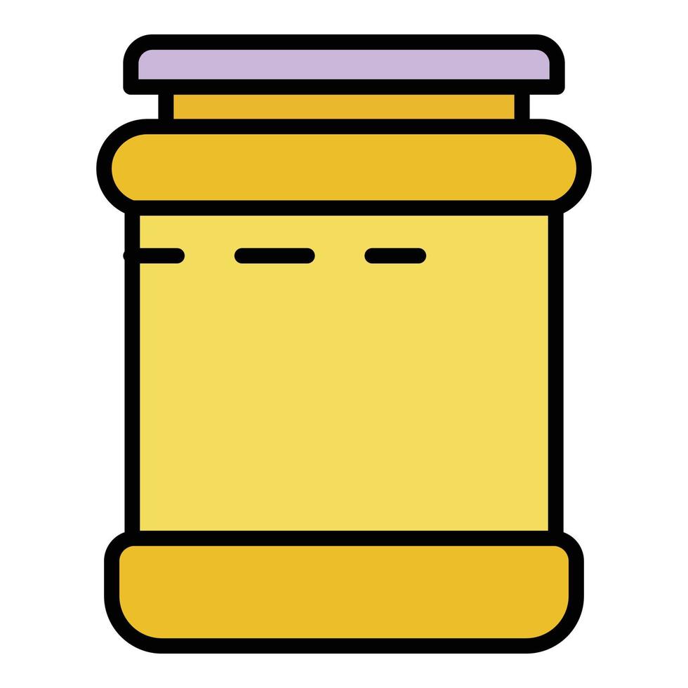 Empty jam jar icon color outline vector