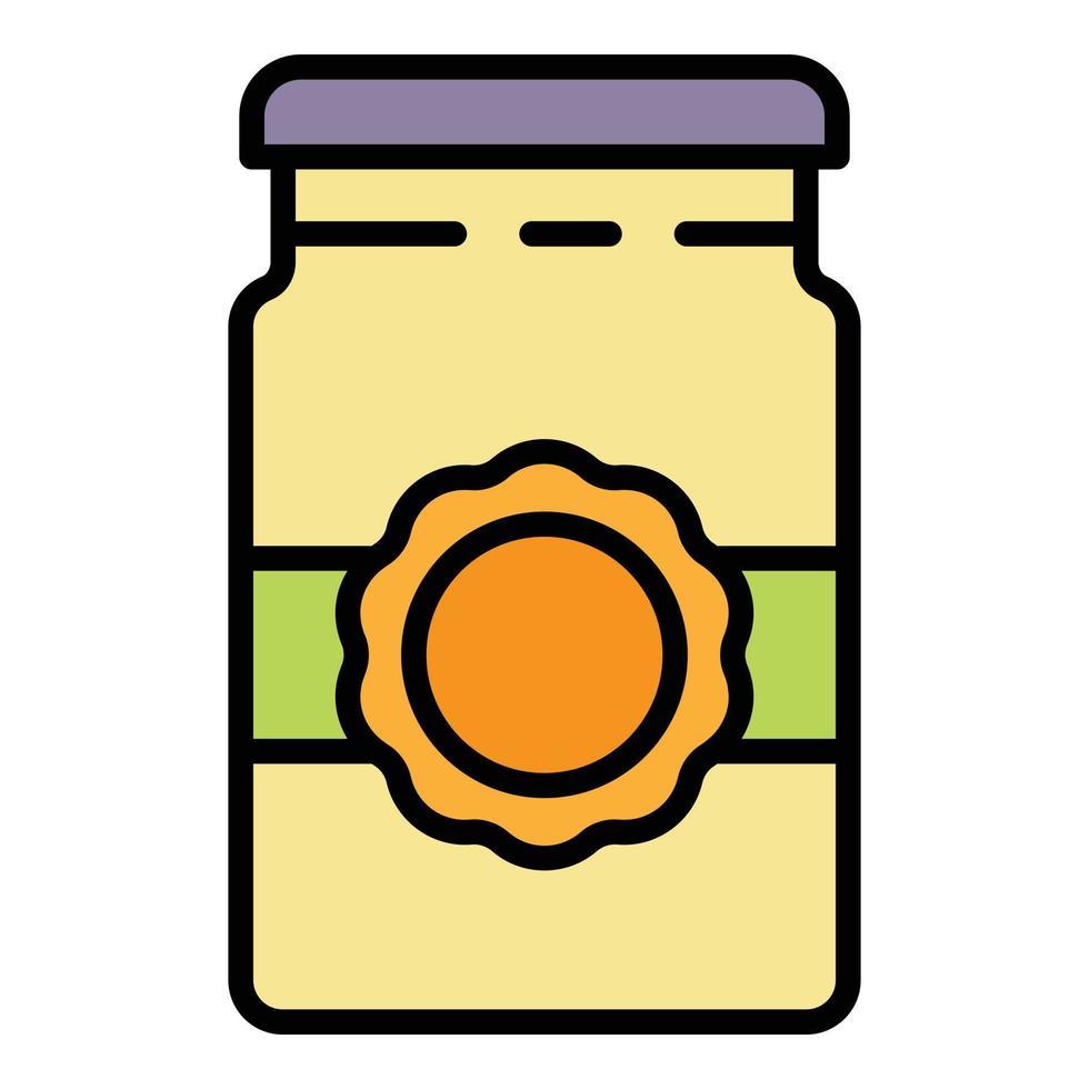 Plum jam jar icon color outline vector