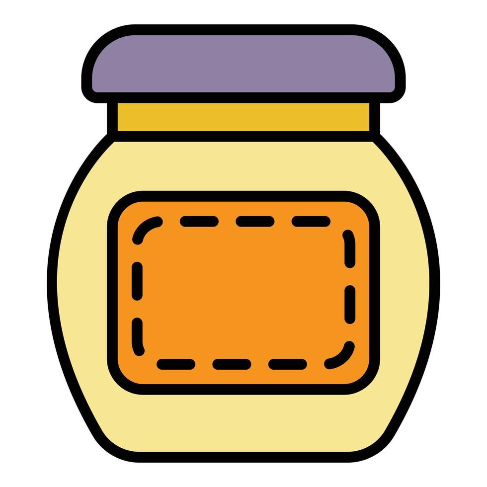 Glass jam jar icon color outline vector