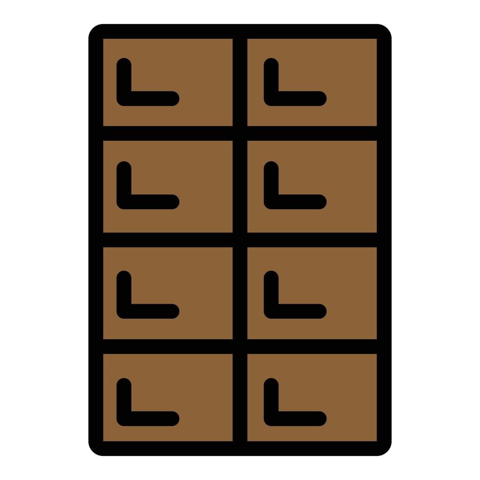 Chocolate bar icon color outline vector