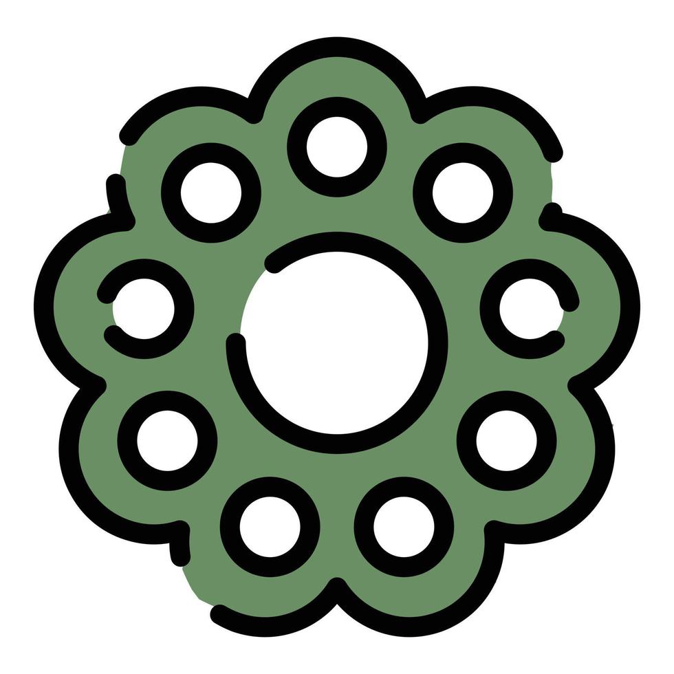 Assembly wheel icon color outline vector