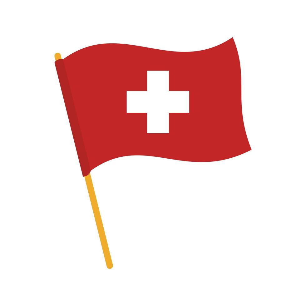 Swiss flag icon flat isolated vector