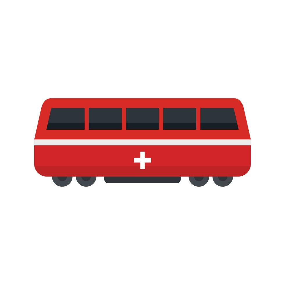 Swiss train icon flat isolated vector