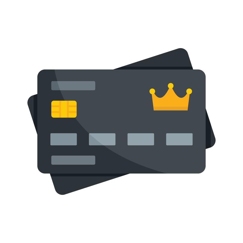 Vip client credit card icon flat isolated vector