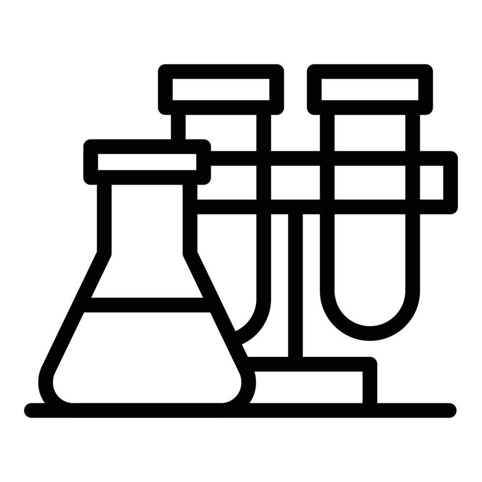 Lab pot stand icon outline vector. Scientist test vector