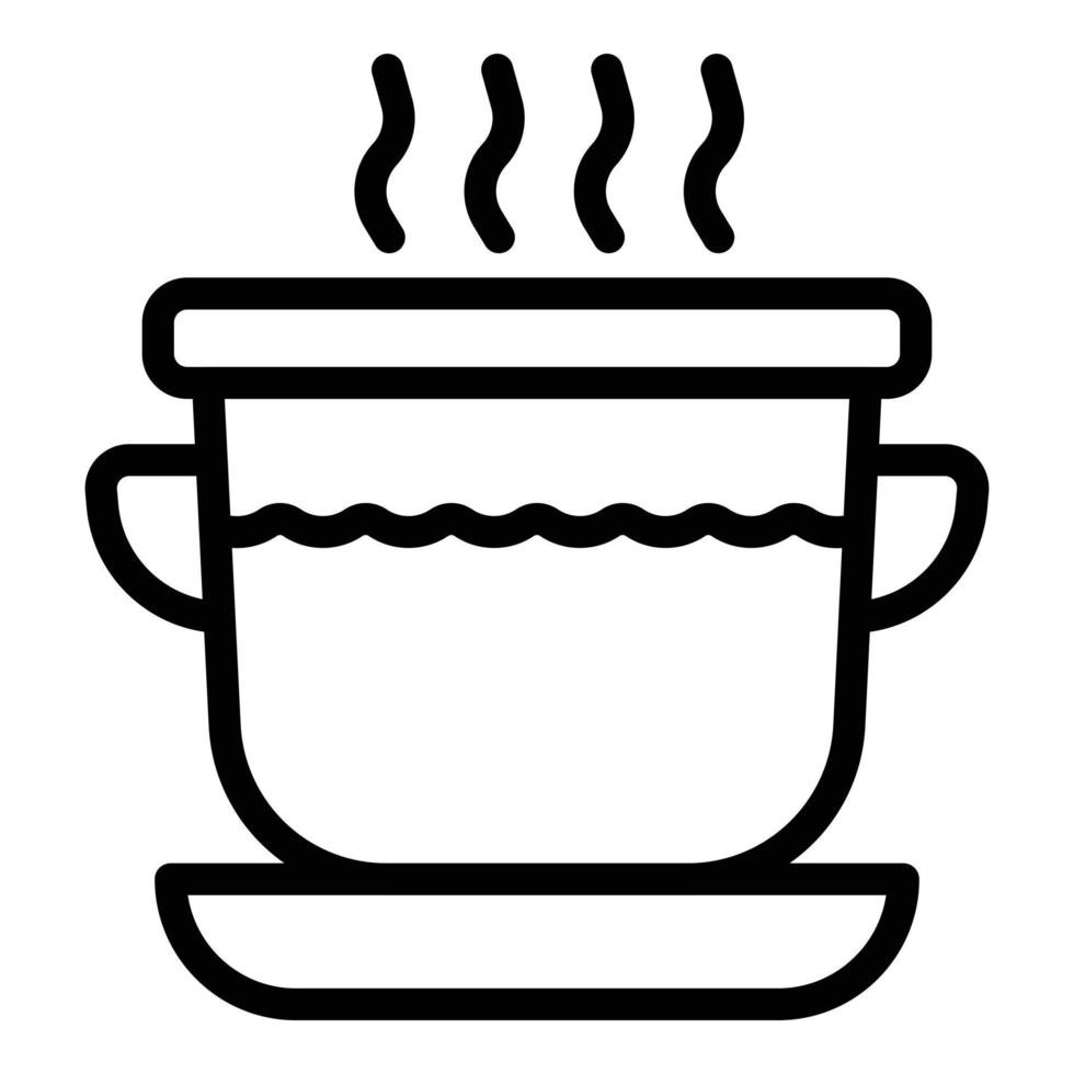 Fresh cream soup icon outline vector. Mushroom dish vector