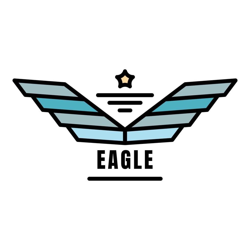 Eagle wings logo, outline style vector