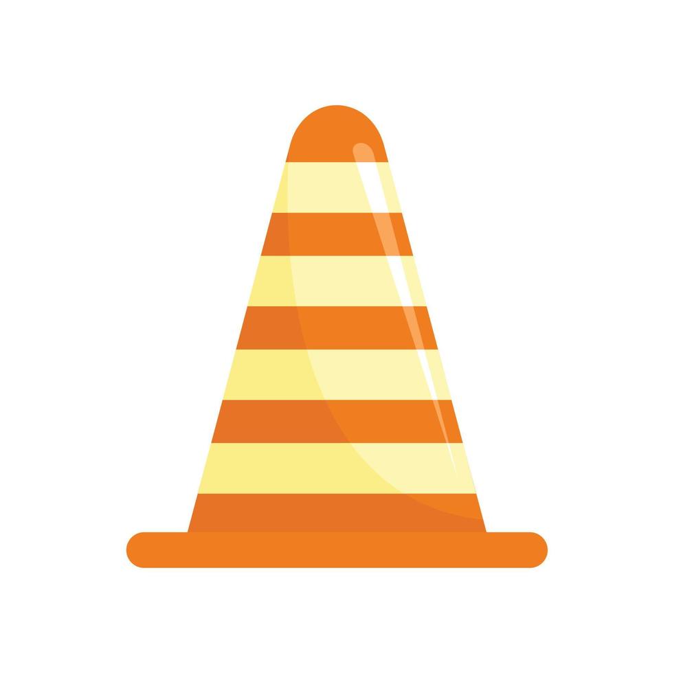 Road cone icon flat isolated vector