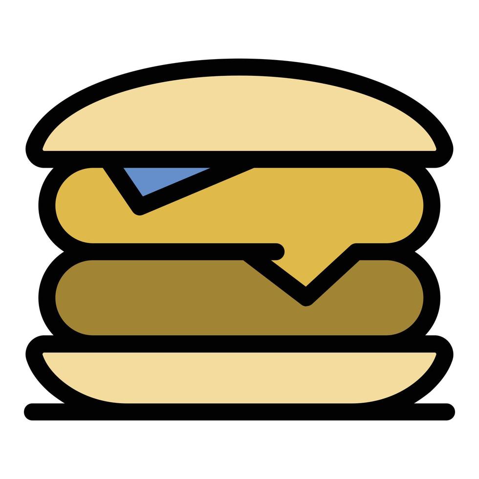 Burger icon color outline vector