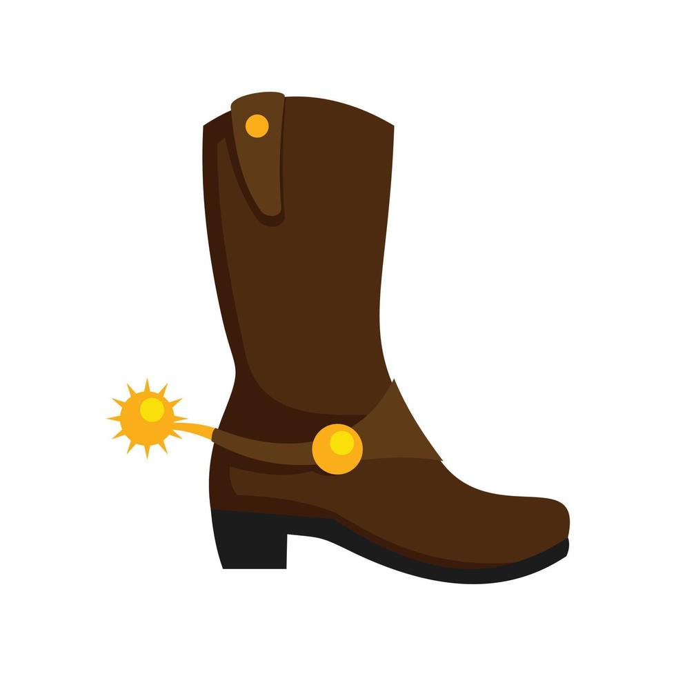 Cowboy boot icon flat isolated vector