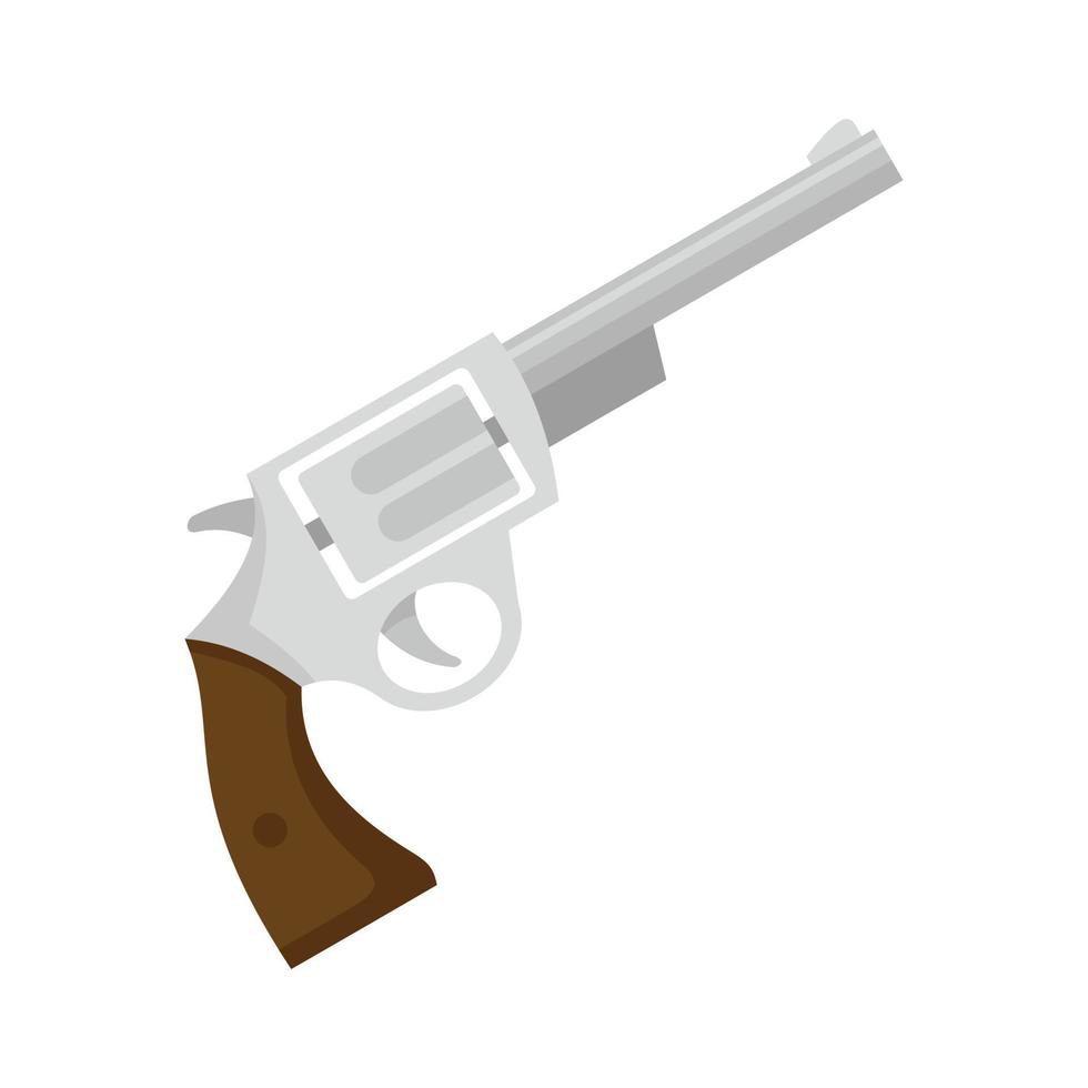 Steel revolver icon flat isolated vector