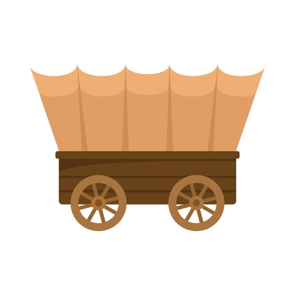 Western carriage icon flat isolated vector