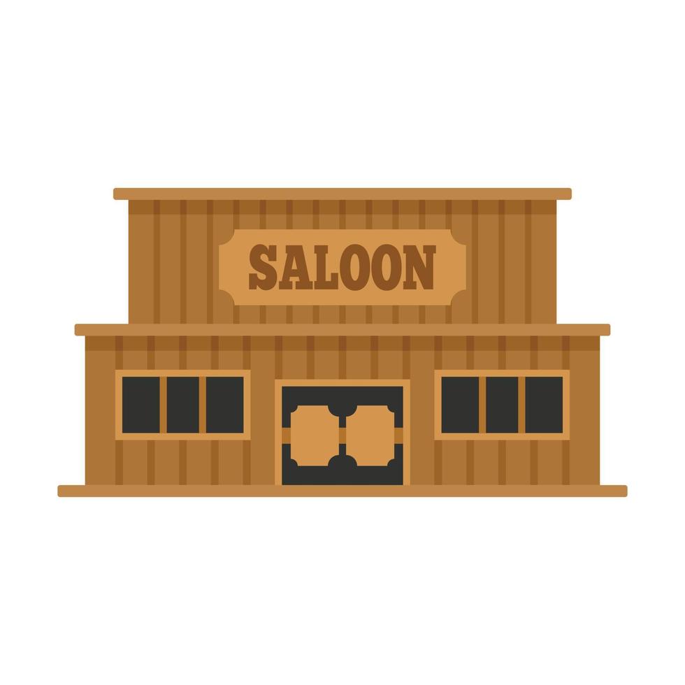 Western saloon icon flat isolated vector