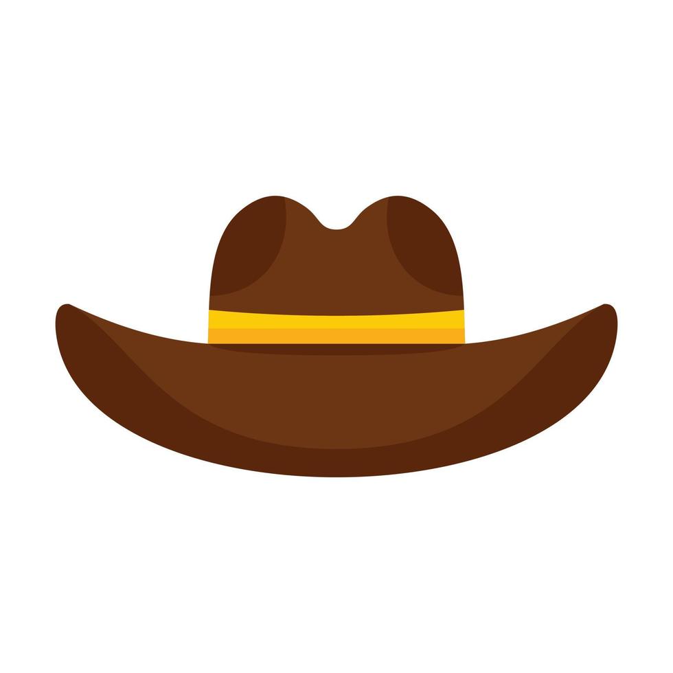 Cowboy hat icon flat isolated vector