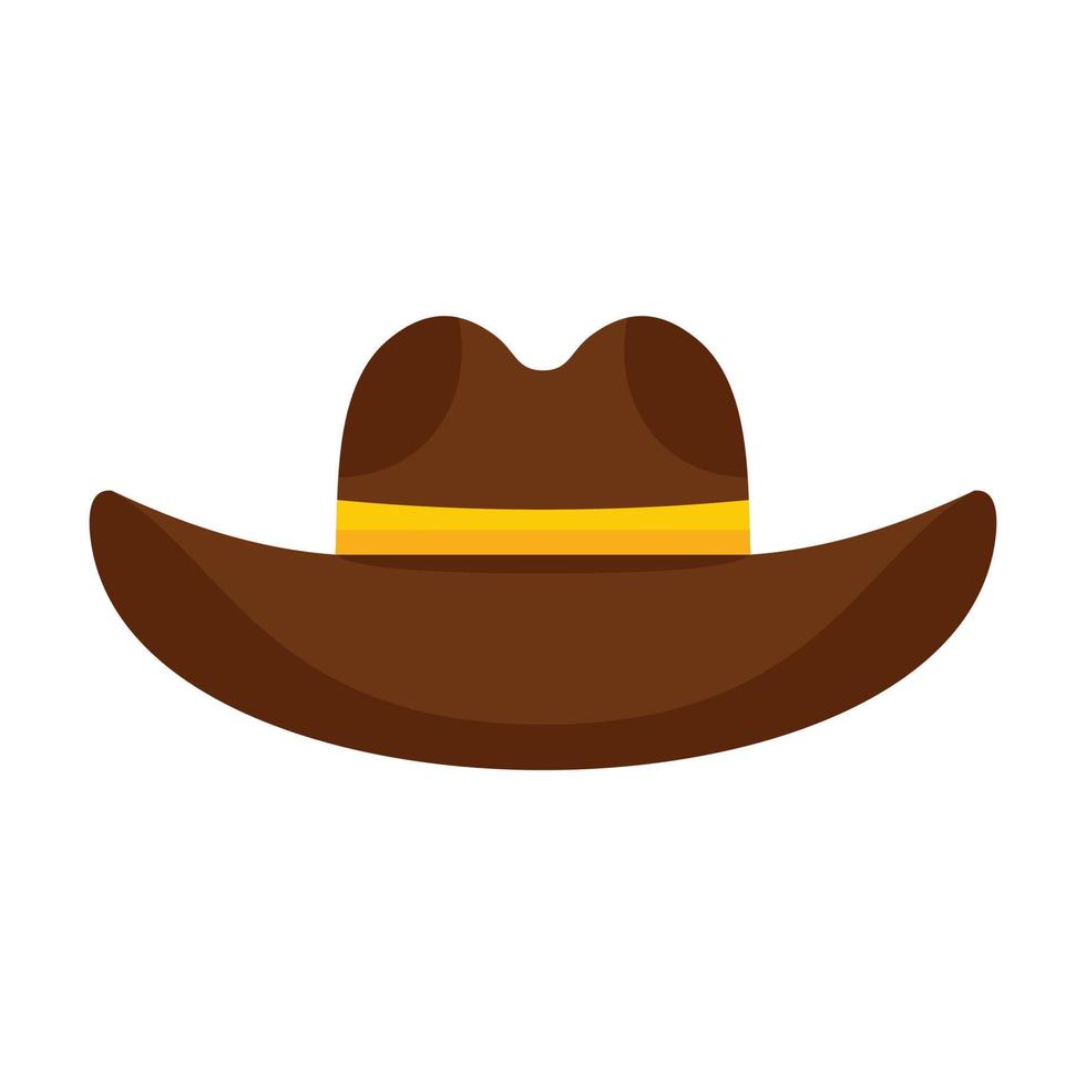 sombrero de vaquero, icono, plano, aislado, vector