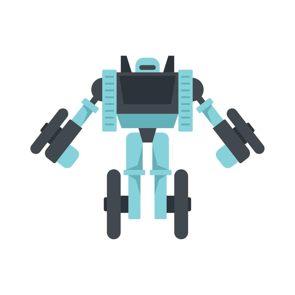 Wheel robot transformer icon flat isolated vector