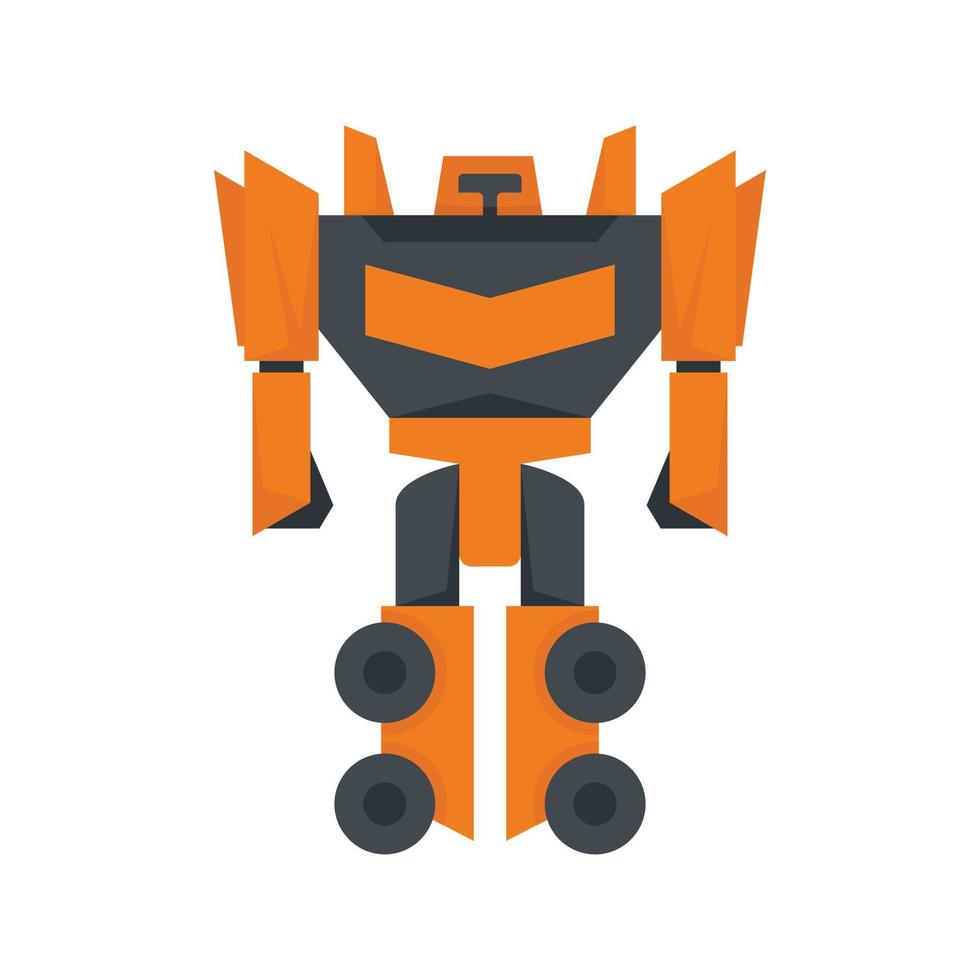 fantasía robot transformador icono plano aislado vector