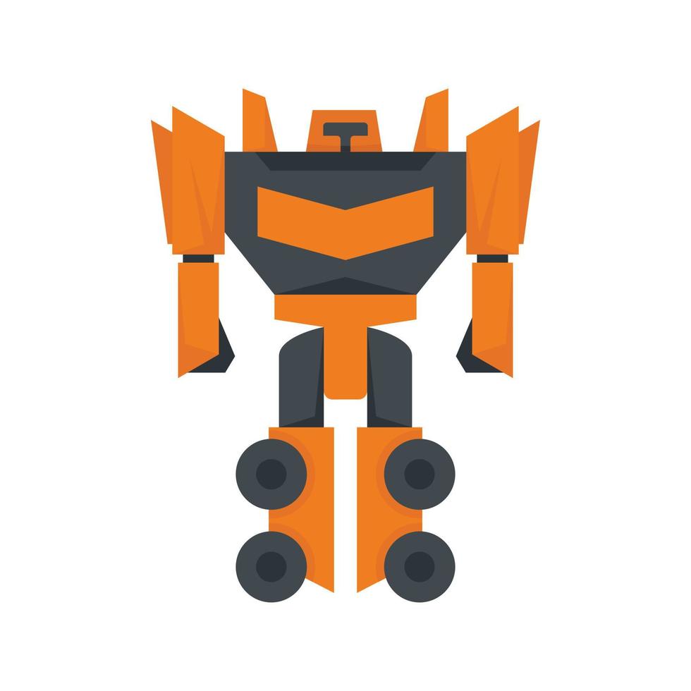 Fantasy robot transformer icon flat isolated vector