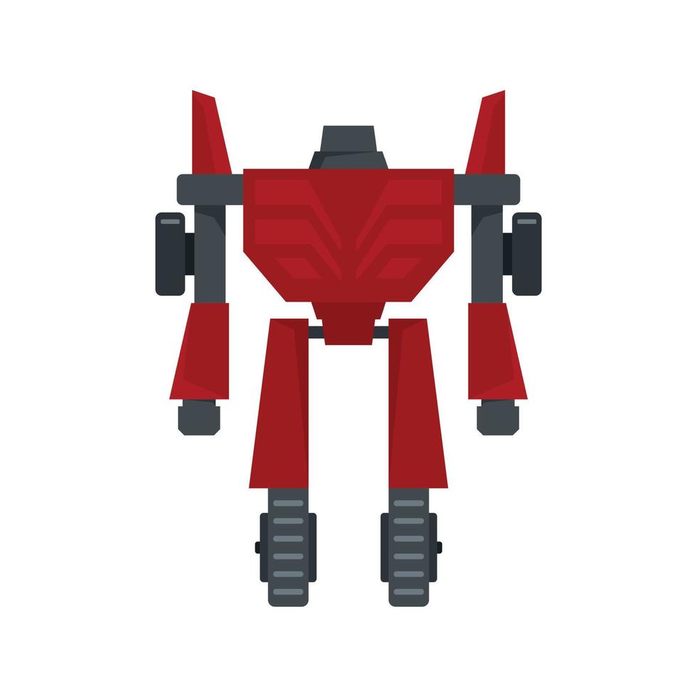 Hero robot transformer icon flat isolated vector