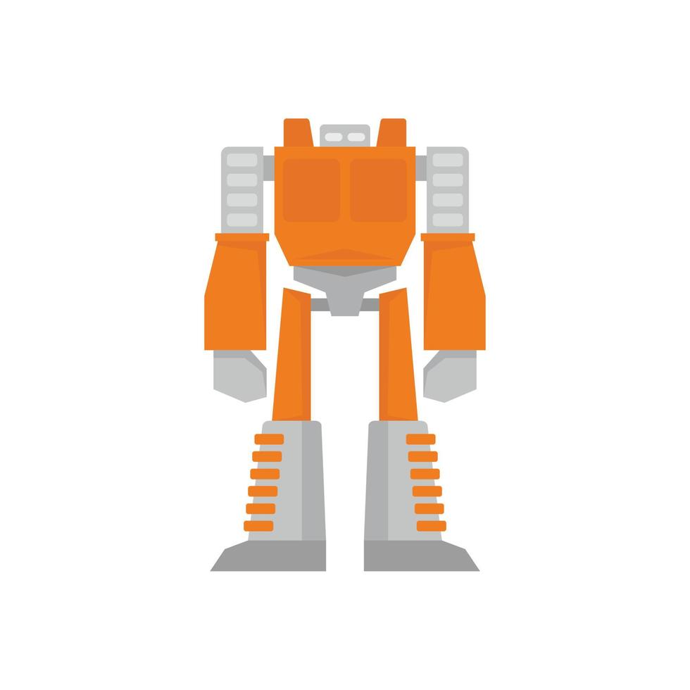 Space robot transformer icon flat isolated vector