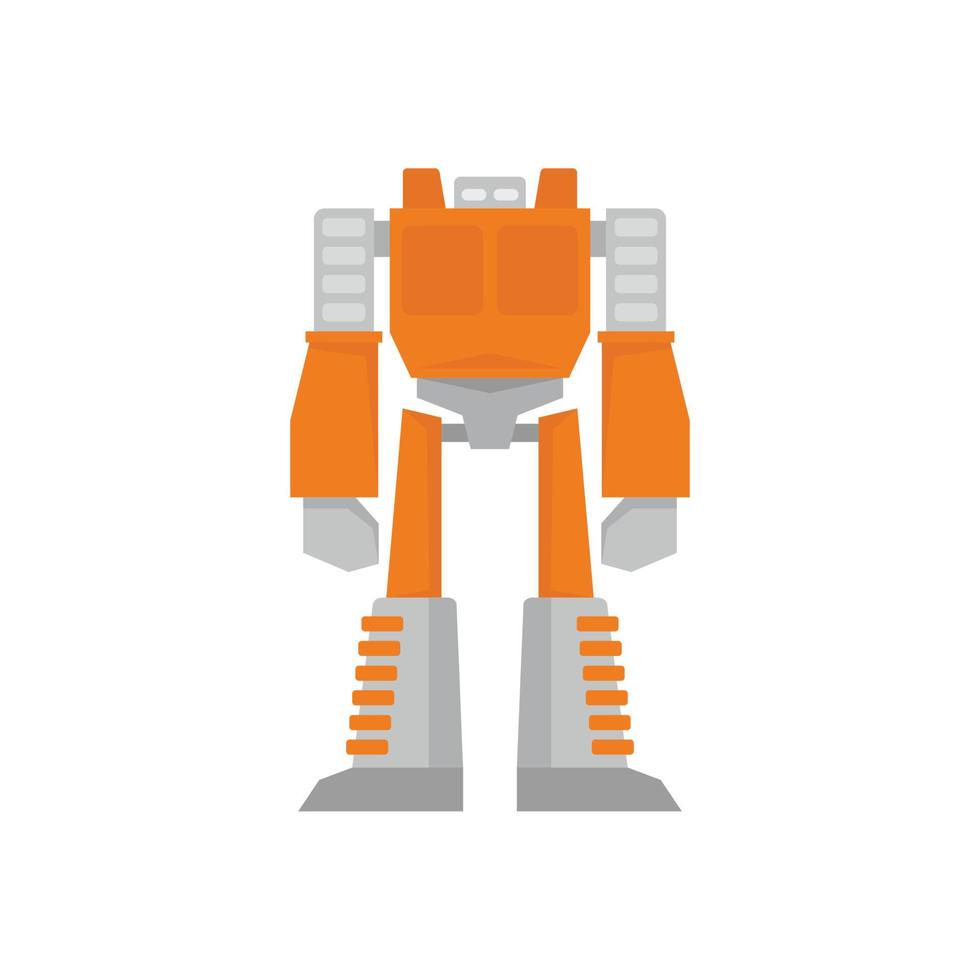 Space robot transformer icon flat isolated vector