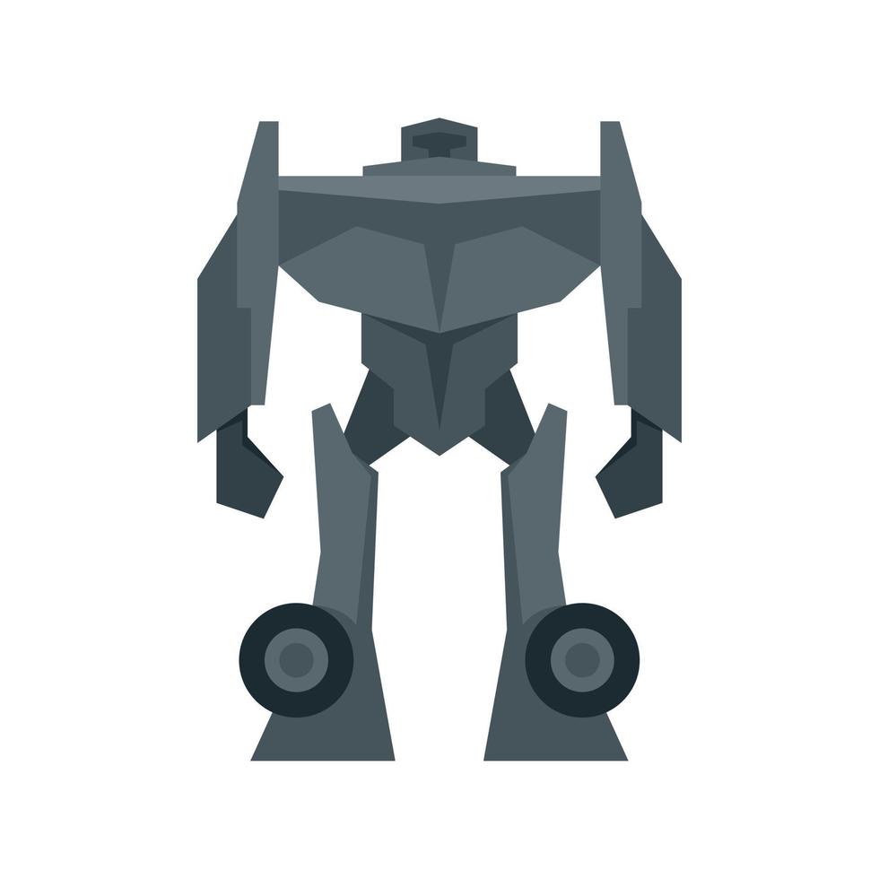 Soldier robot transformer icon flat isolated vector