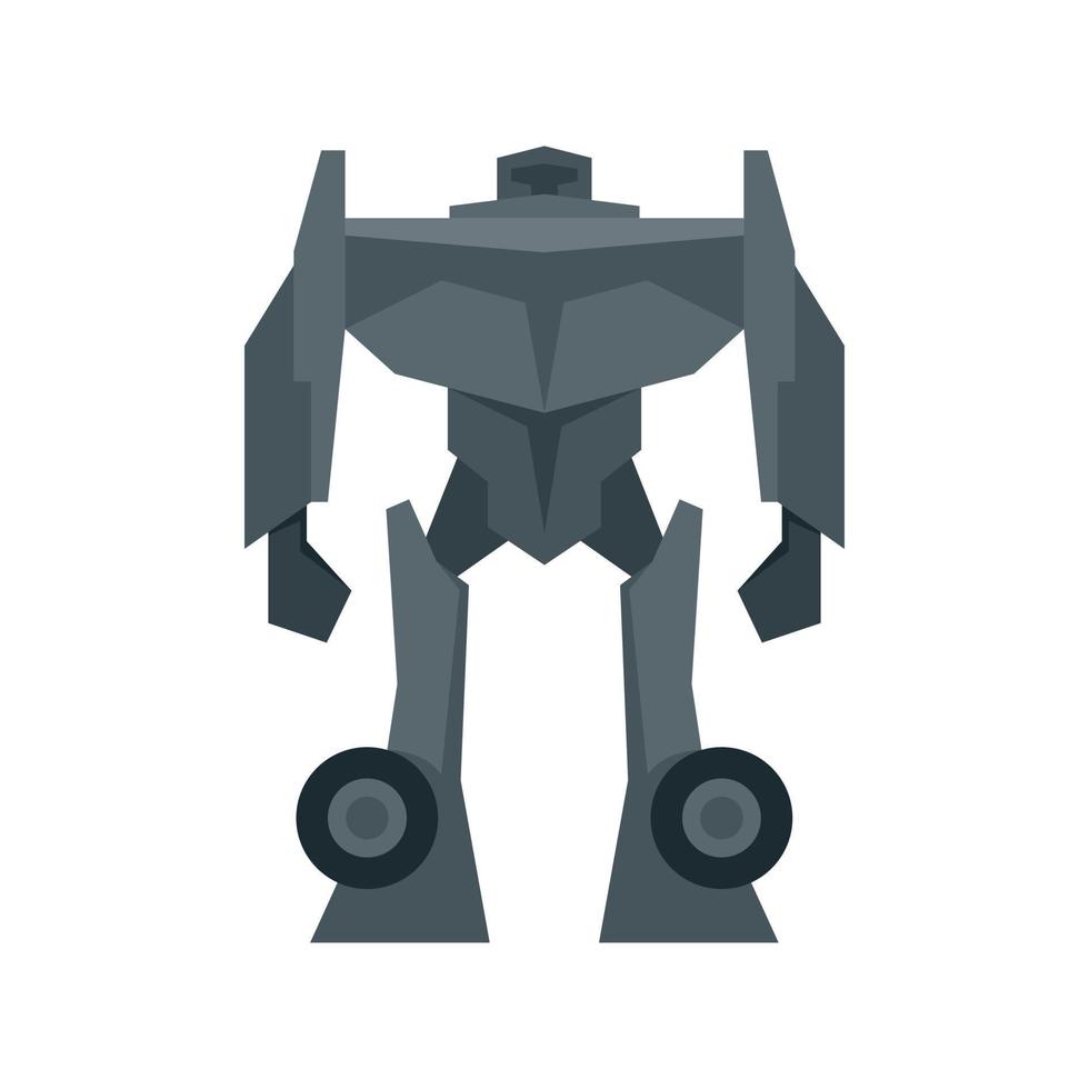 soldado robot transformador icono plano aislado vector