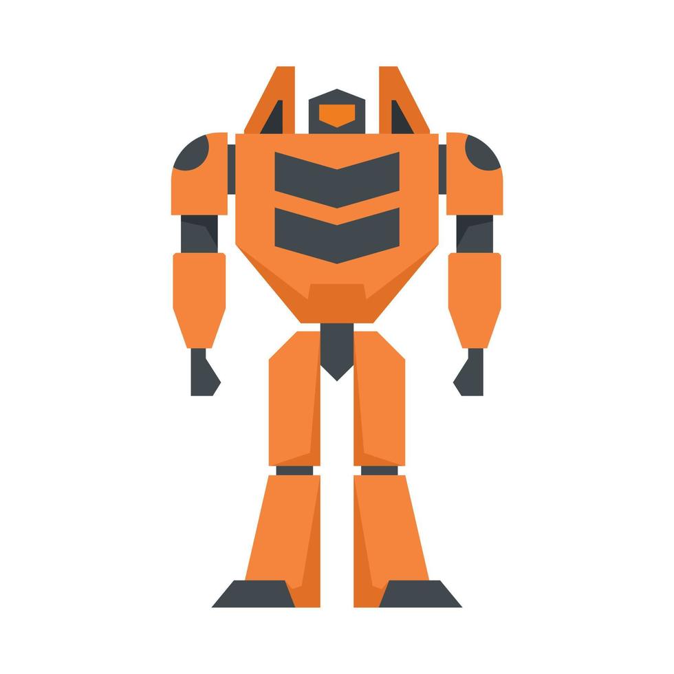 Toy robot transformer icon flat isolated vector