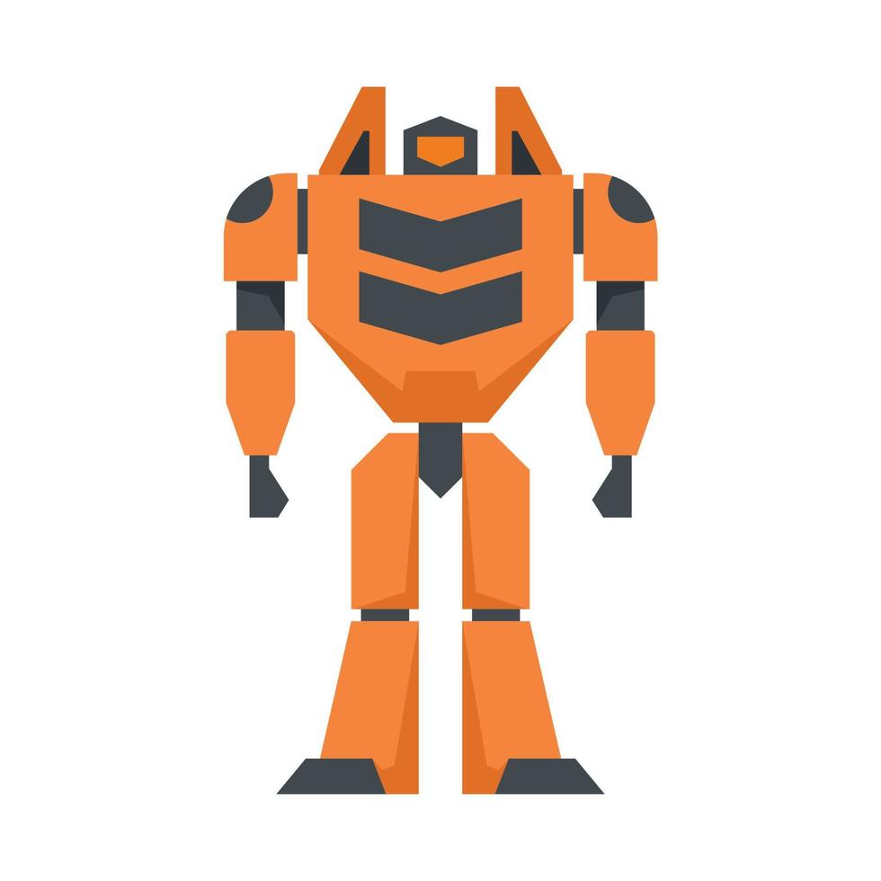 Toy robot transformer icon flat isolated vector