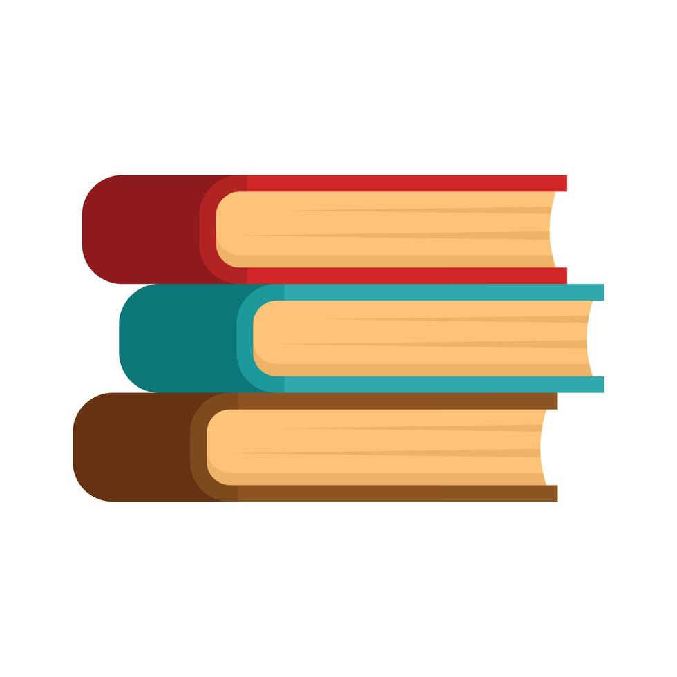 Book stack icon flat isolated vector