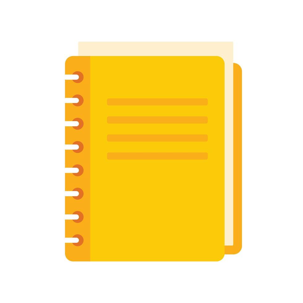 School notebook icon flat isolated vector