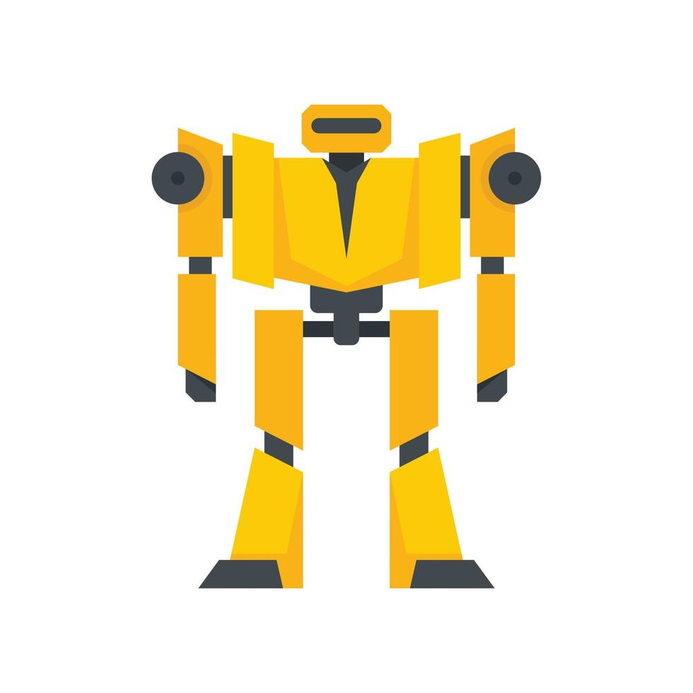 Guard robot transformer icon flat isolated vector