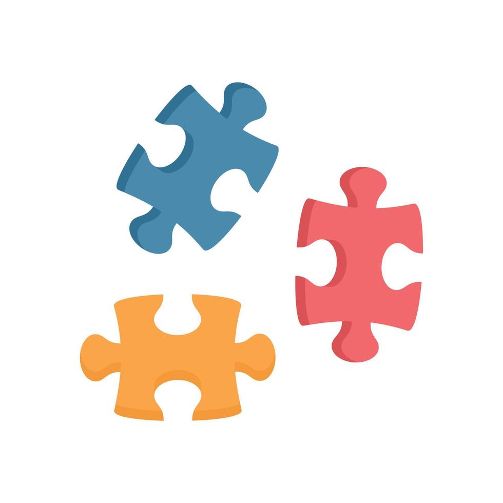 Puzzle icon flat isolated vector