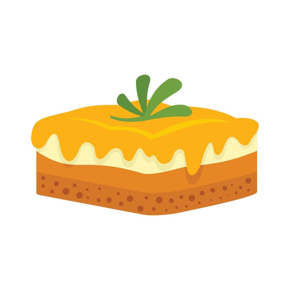 icono de tarta de queso griego vector aislado plano