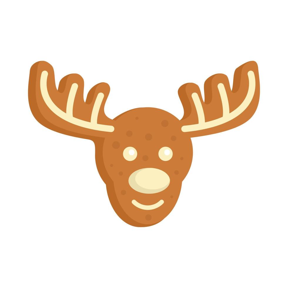 Gigerbread deer icon flat isolated vector