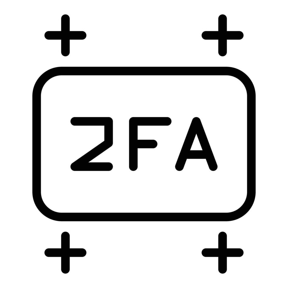 Vector de contorno de icono de Internet 2fa. verificación de contraseña
