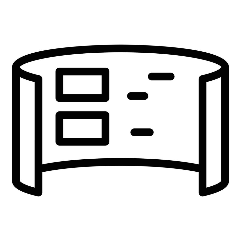 Wide minimal control icon outline vector. Vr tour vector