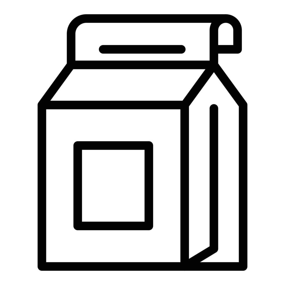 vector de contorno de icono de caja de entrega de alimentos. pedido en línea