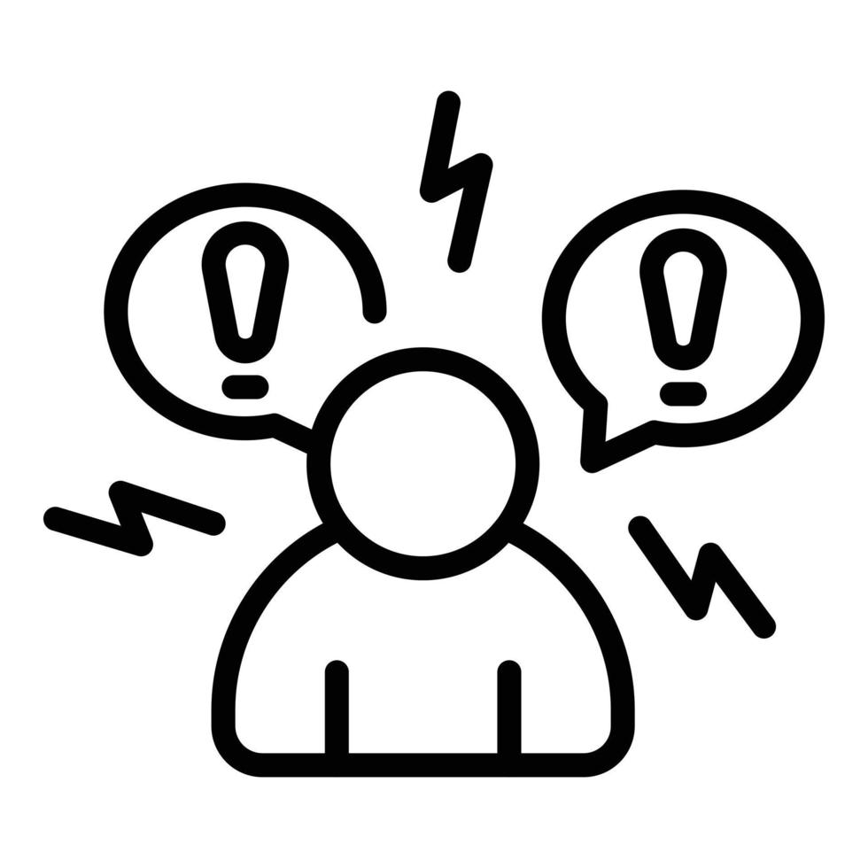 Mental panic attack icon outline vector. Fear stress vector