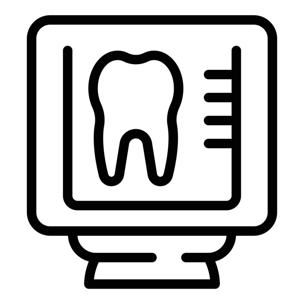 Tooth xray image icon outline vector. Mri bone vector