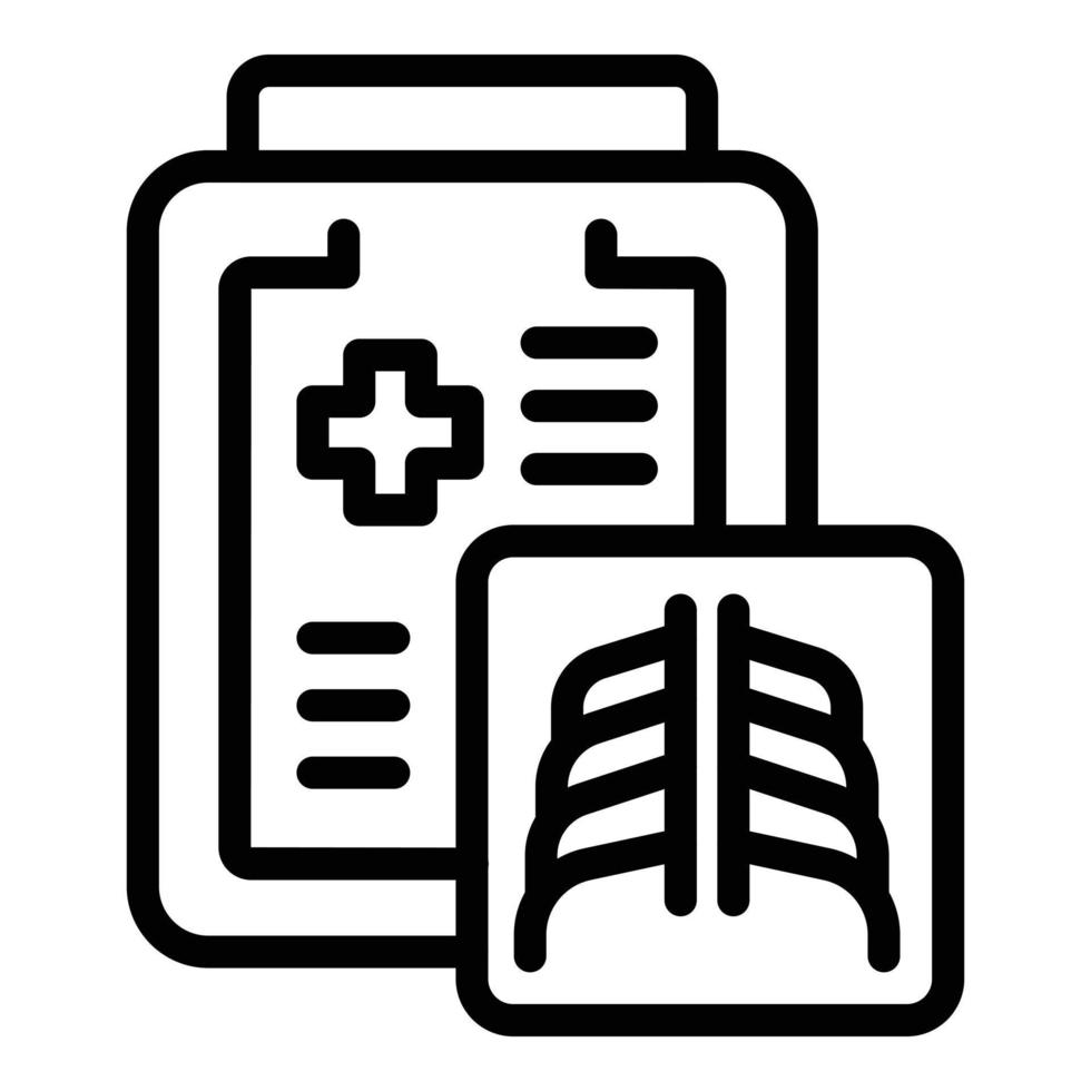 Medical xray icon outline vector. Chest bone vector