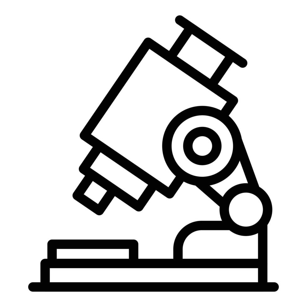 vector de contorno de icono de microscopio de laboratorio. investigación científica