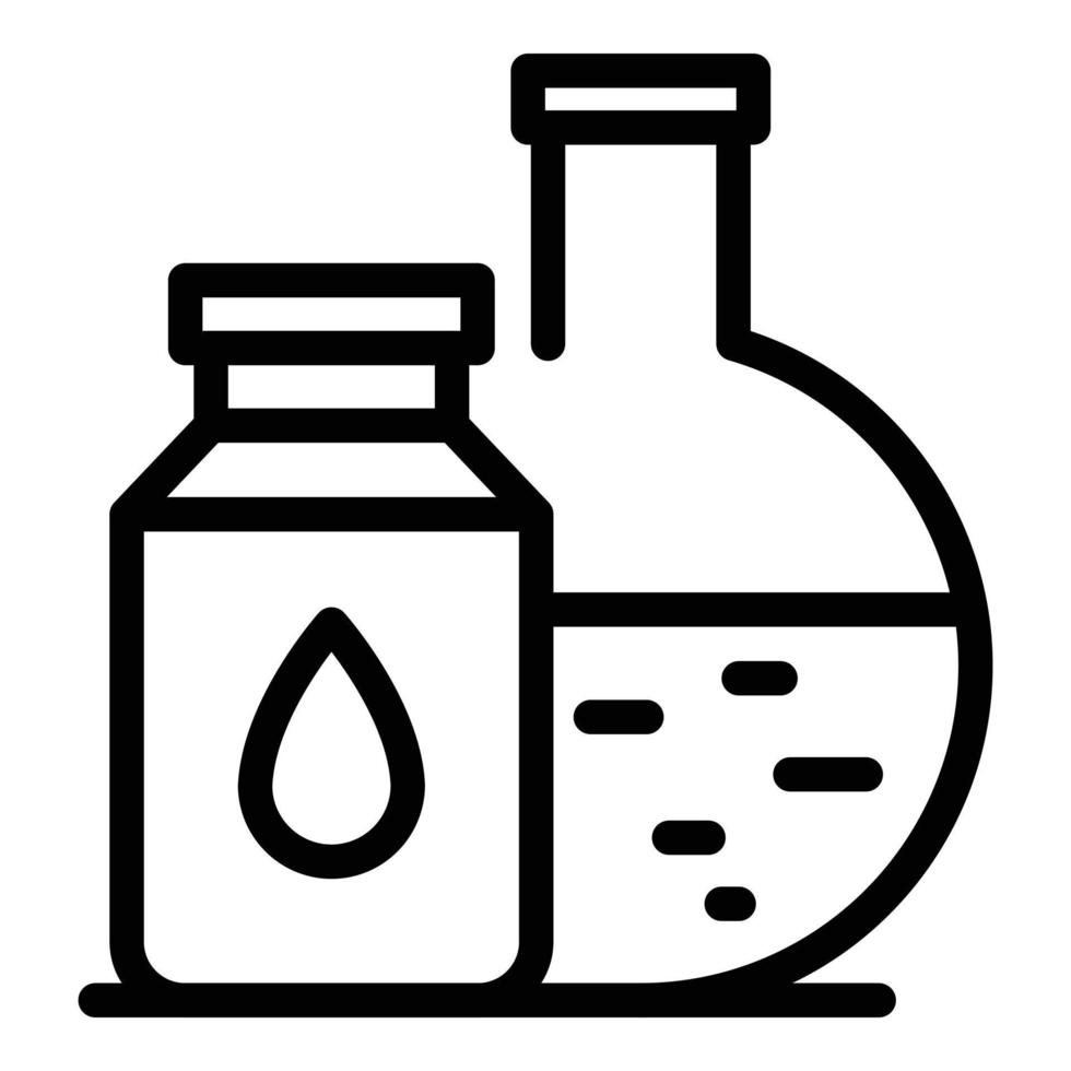 Lab equipment icon outline vector. Science research vector